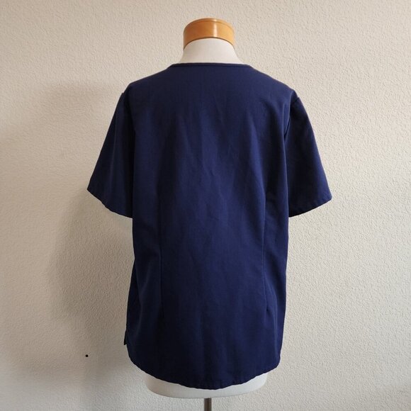 Figs Casma Three-Pocket Scrub Top Navy Blue V Neck Technical Collection XL - Picture 5 of 10